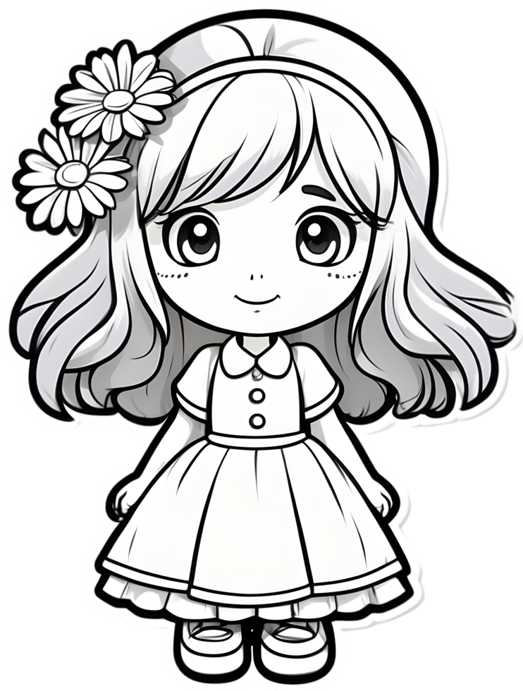 AI generated cute kid with floral png