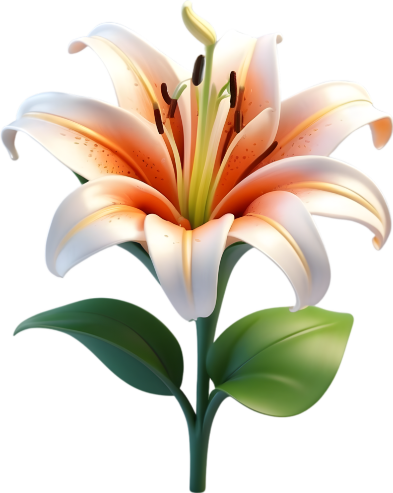 AI generated an orange lily on a transparent background png