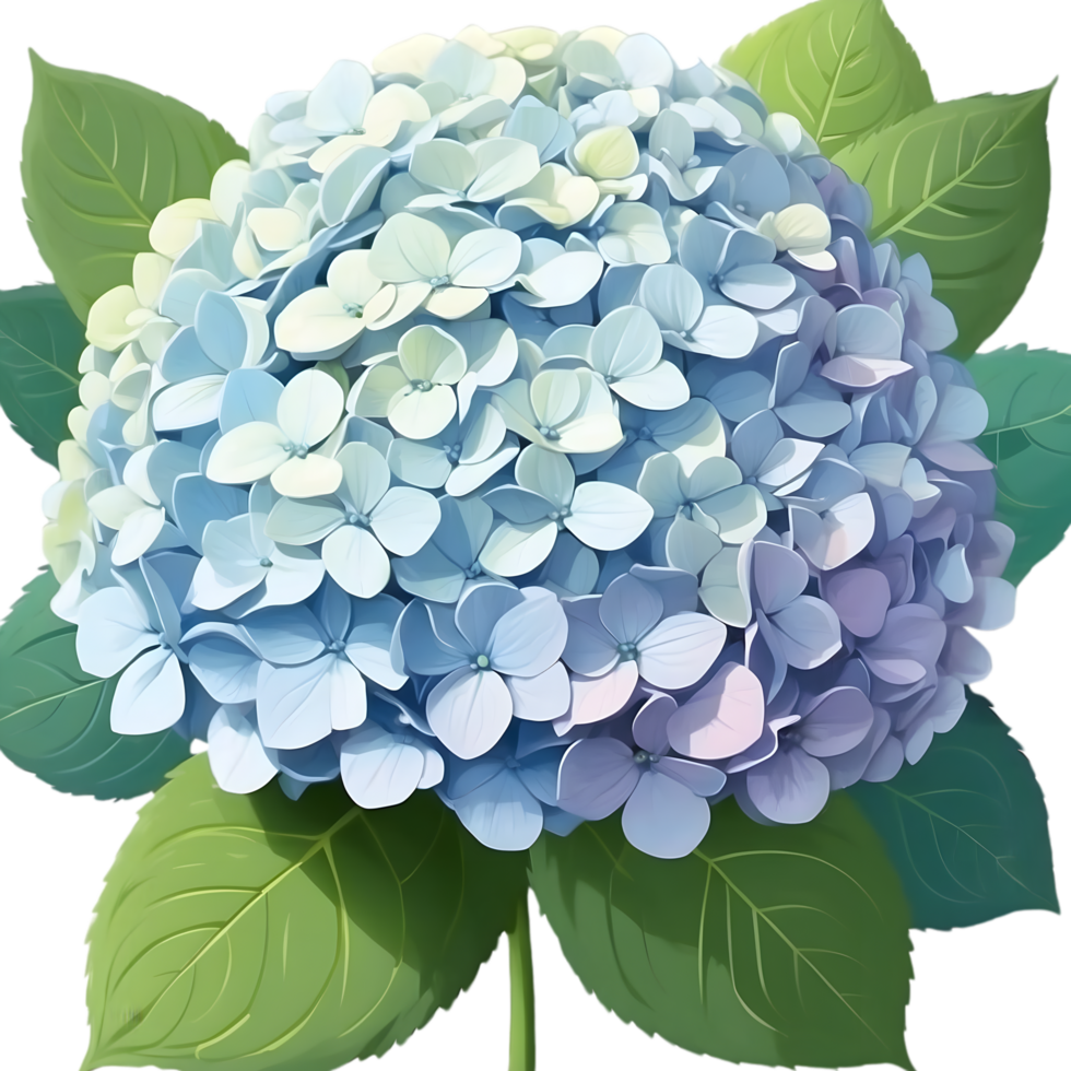 AI generated blue hydrangea flower png download