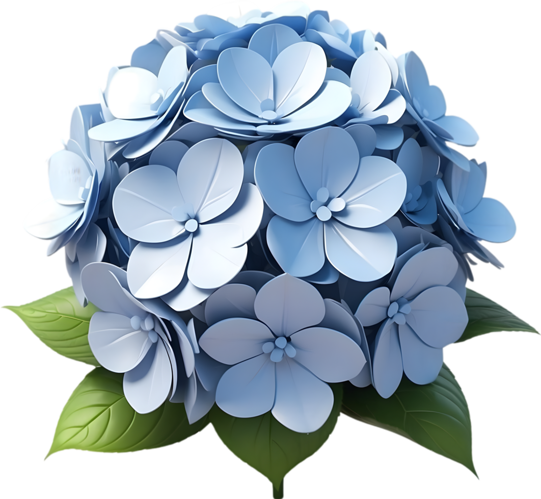 AI generated blue hydrangea flower png download