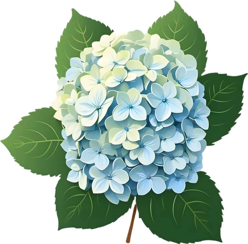 AI generated blue hydrangea flower png download
