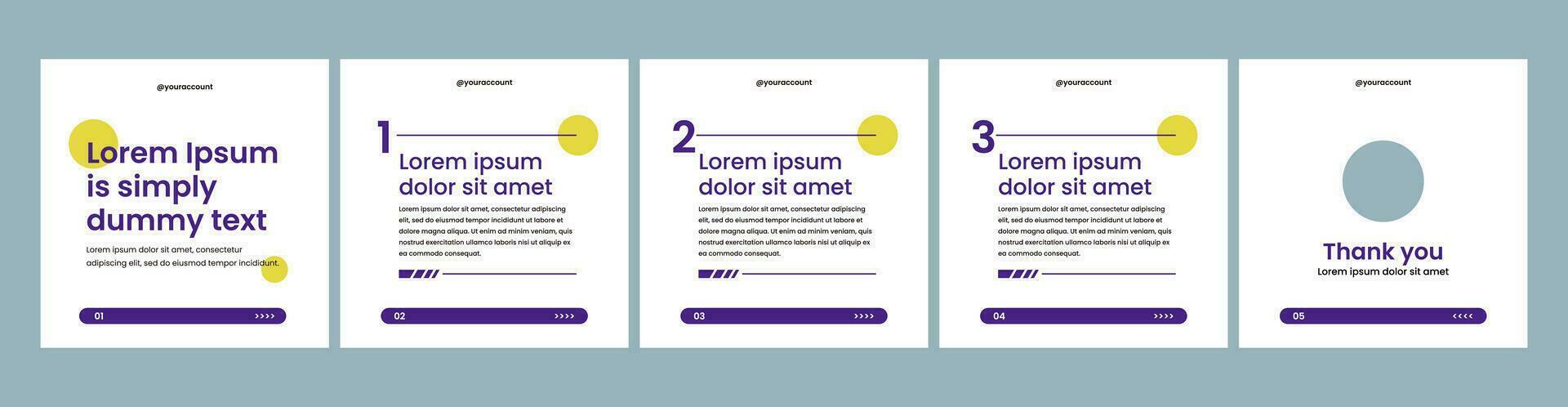 set of modern carousel slide templates for social media posts vector