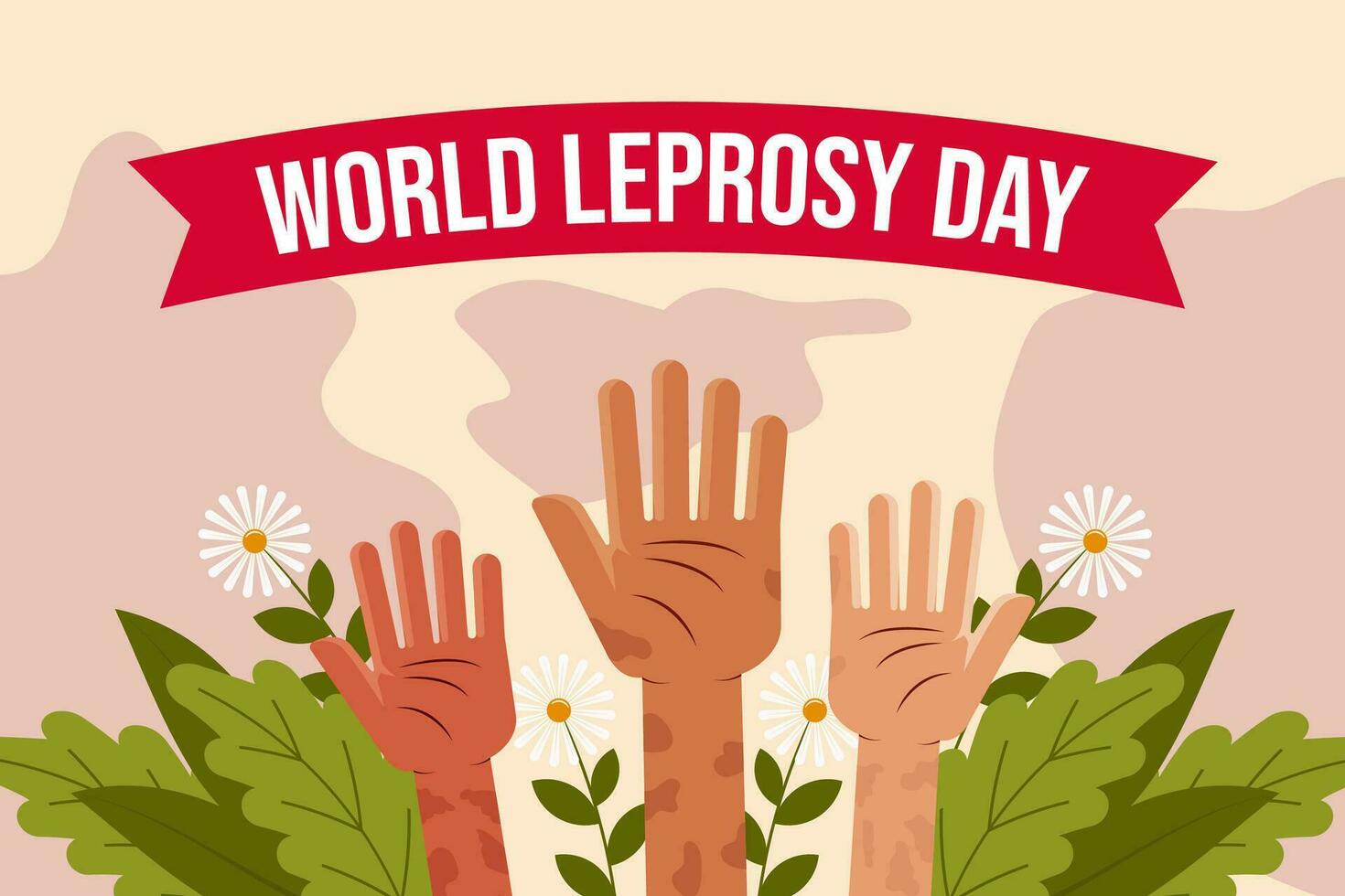 flat design world leprosy day background illustration vector