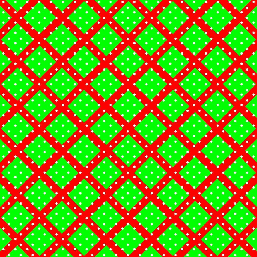 Vector illustration of checkered, rhombus pattern. green and red  abstract background. Retro color concept. Vector Illustrator.