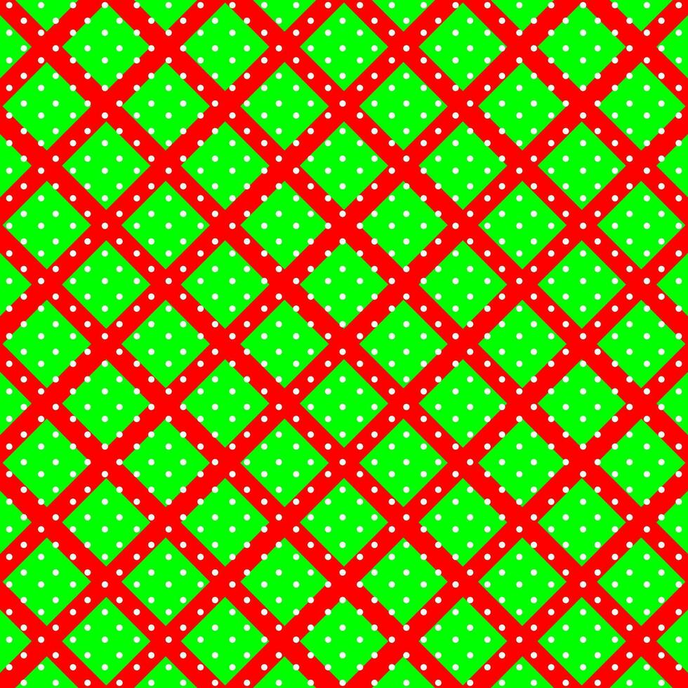 Vector illustration of checkered, rhombus pattern. green and red  abstract background. Retro color concept. Vector Illustrator.