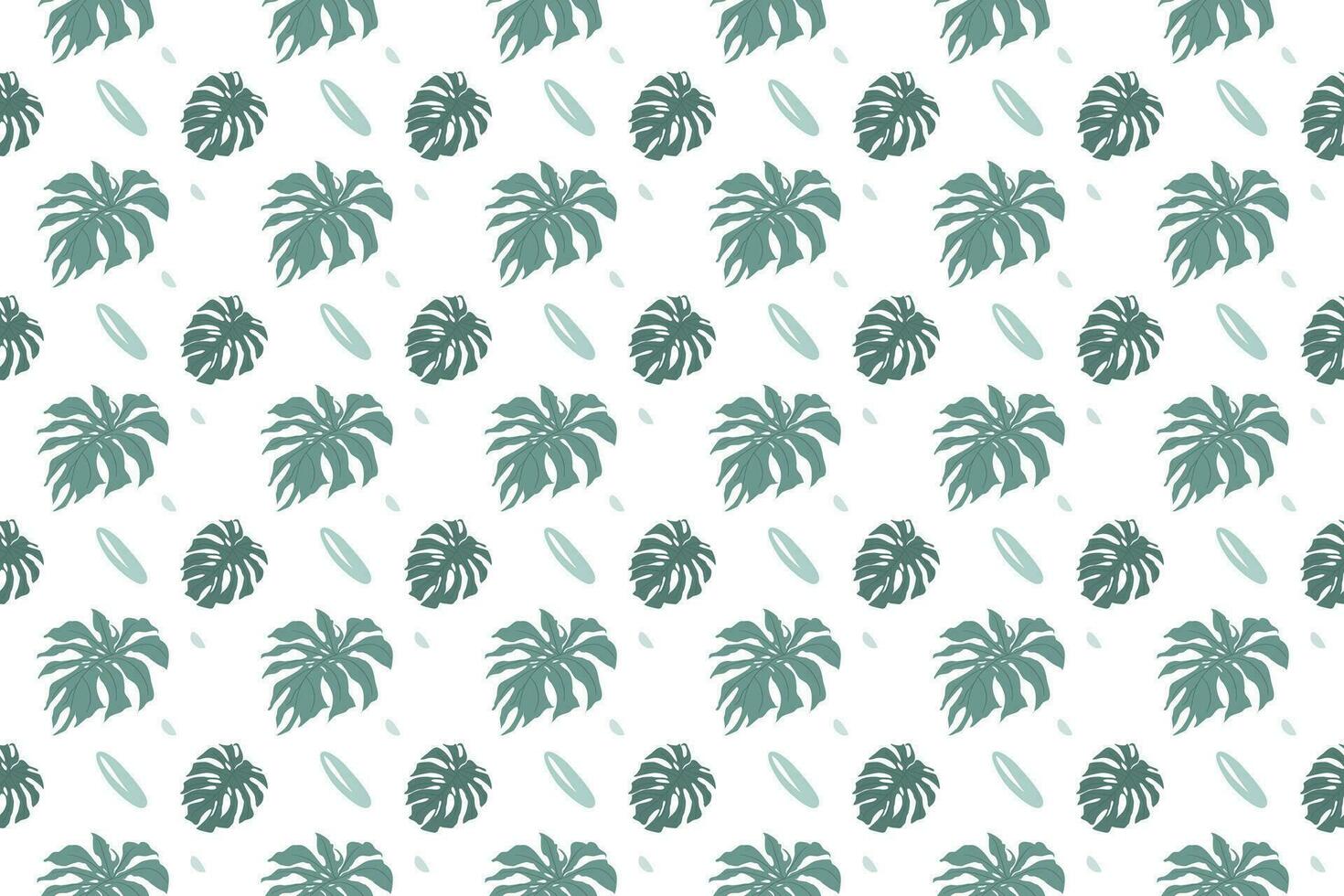Monstera with leaf as seamless pattern background vector