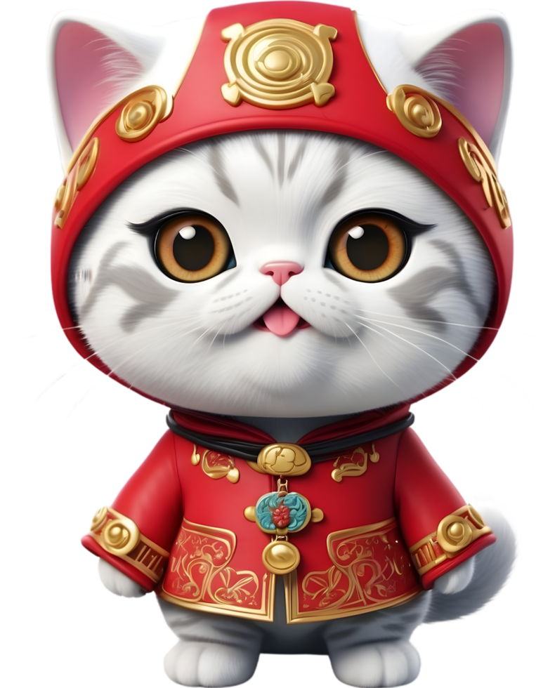 AI generated a cute  cat in cartoon png