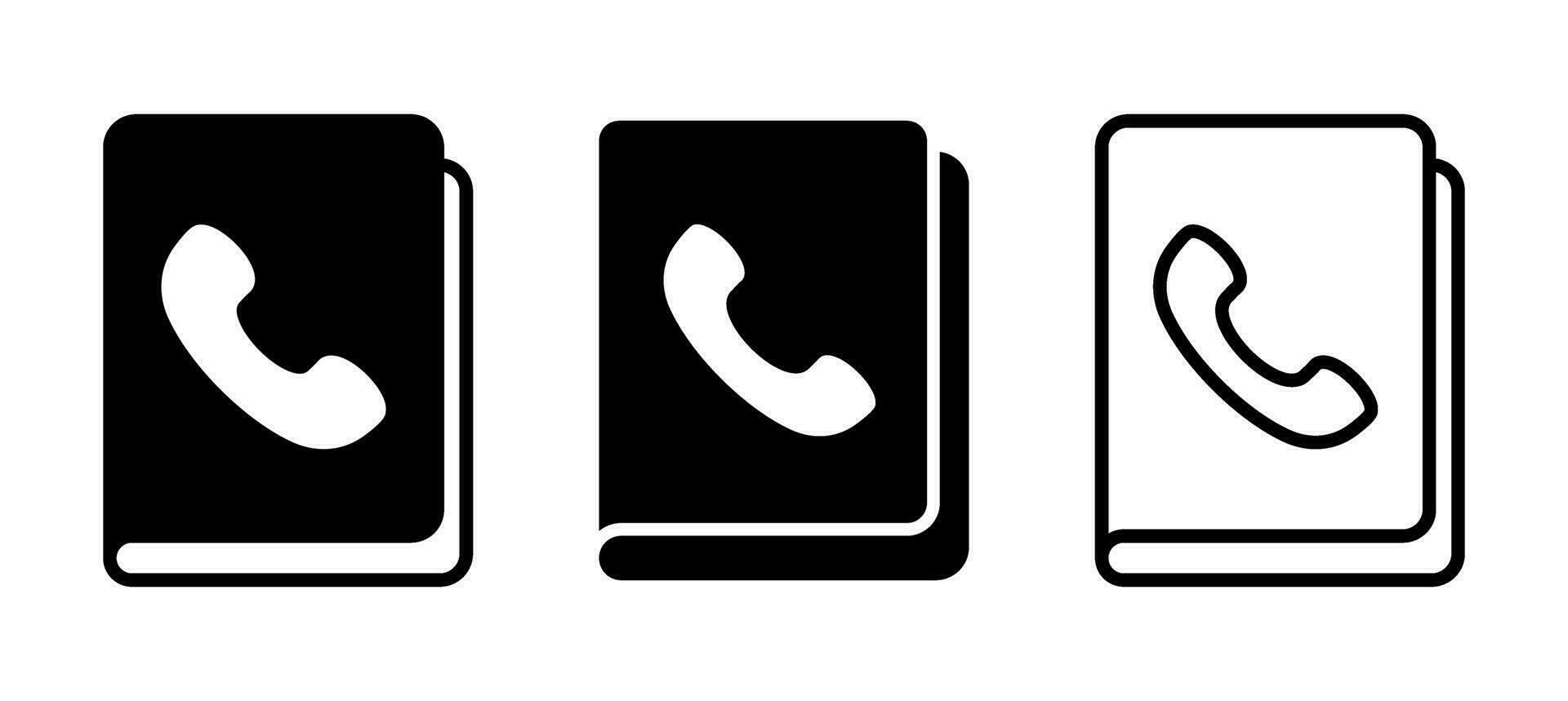 black phone and contacts icon vector