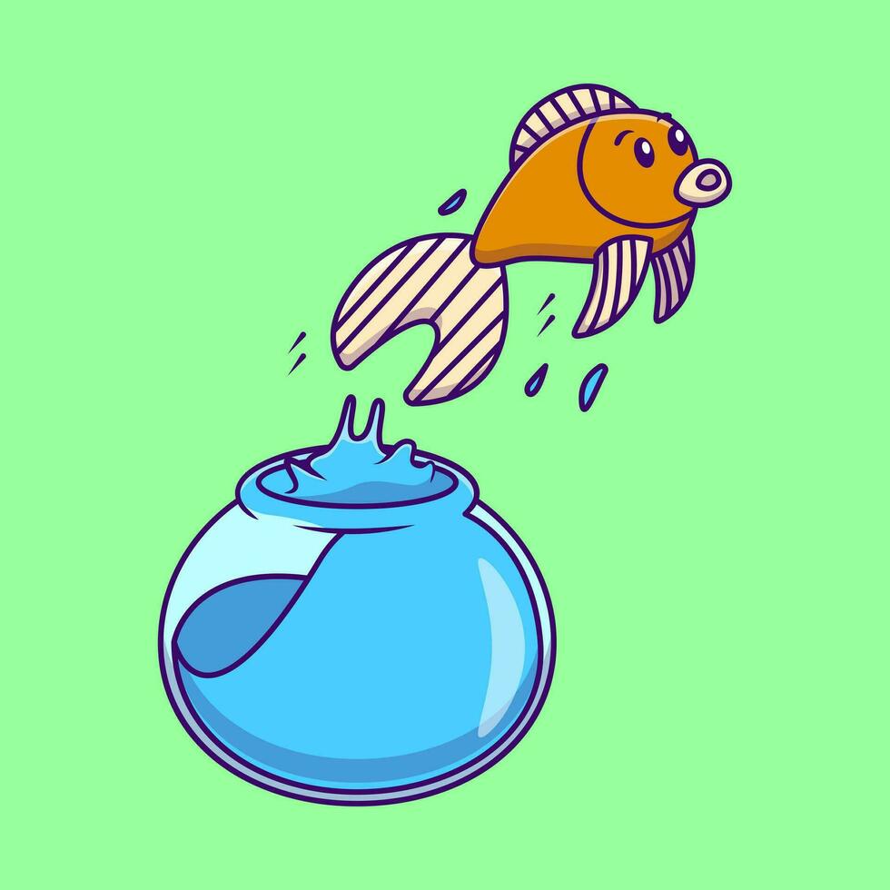 Goldfish Out From Jar vector
