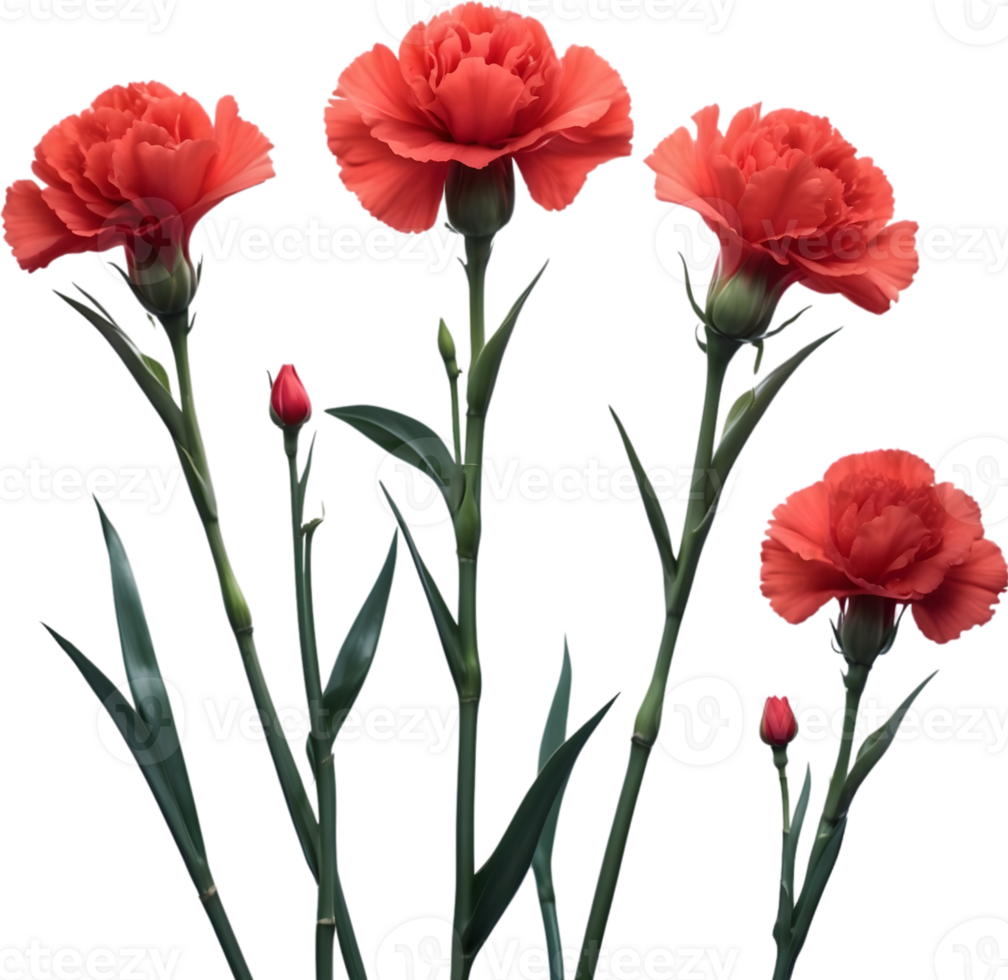 AI generated pink carnation flower clipart png
