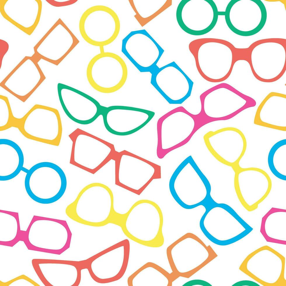 Multicolored colorful sunglasses seamless pattern vector