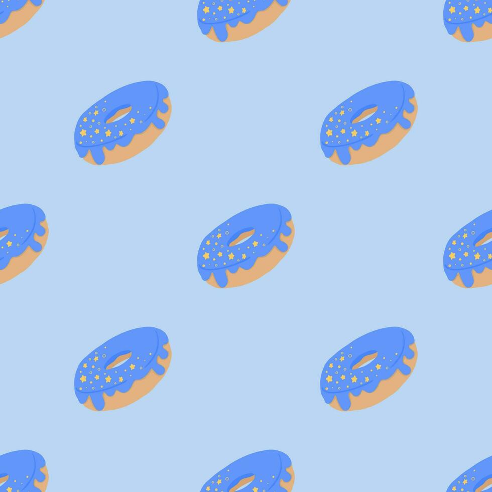 Seamless pattern with glazed donuts vector
