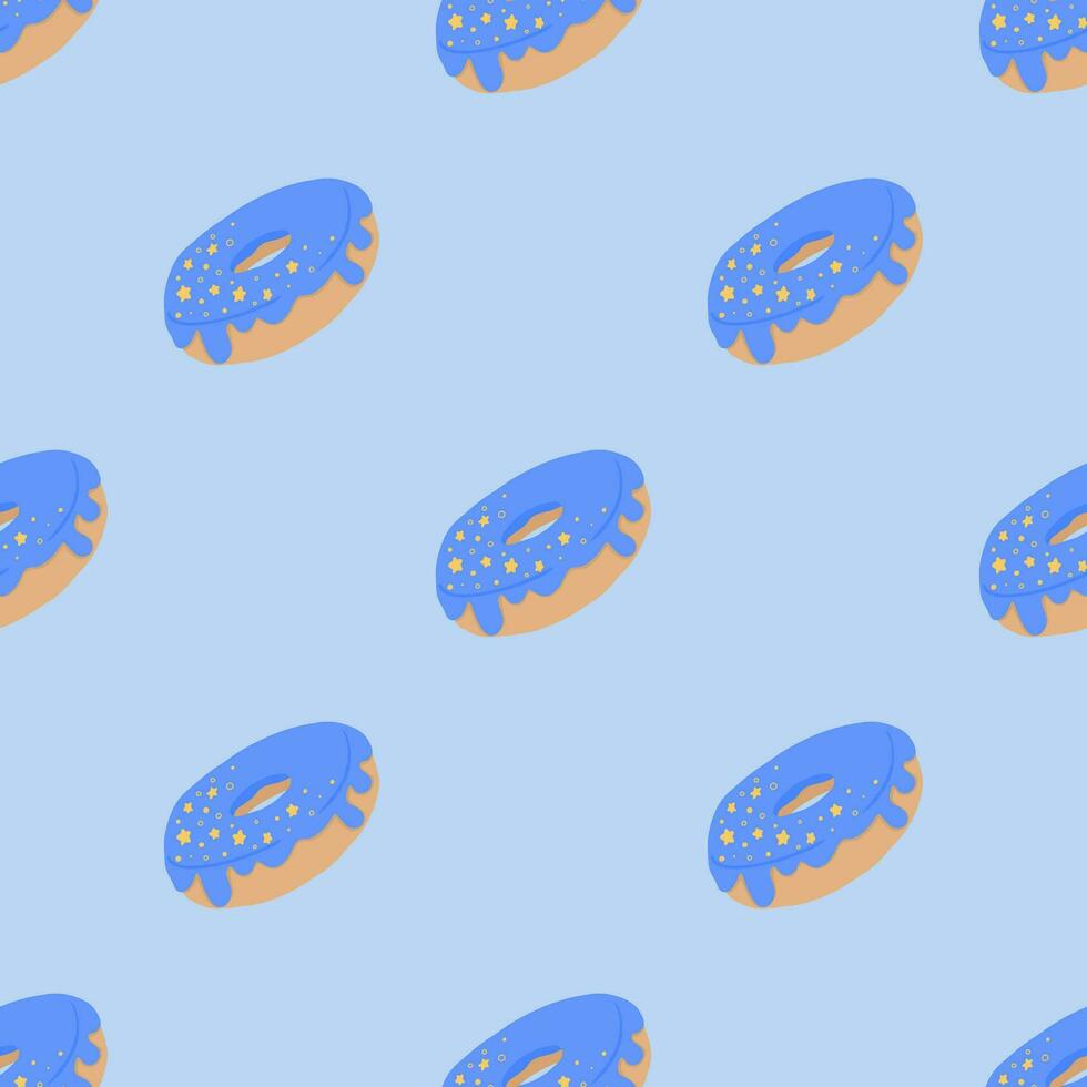 Seamless pattern with glazed donuts vector