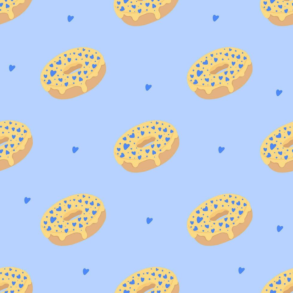 Seamless pattern with glazed donuts vector