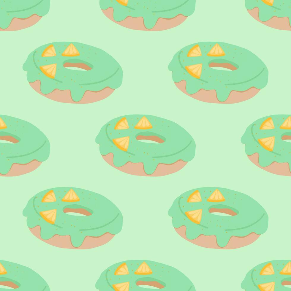 Seamless pattern with glazed donuts vector
