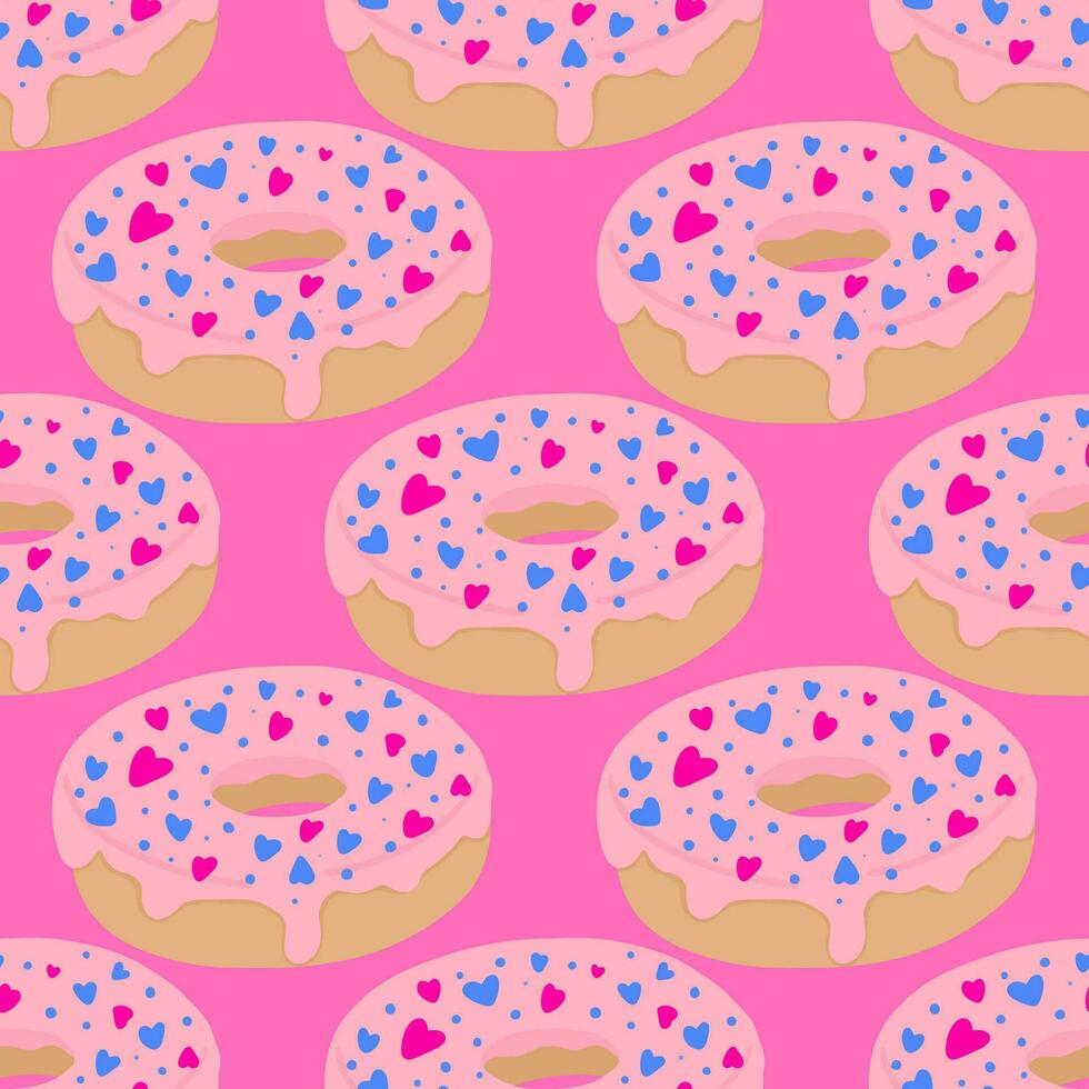 Seamless pattern with glazed donuts vector