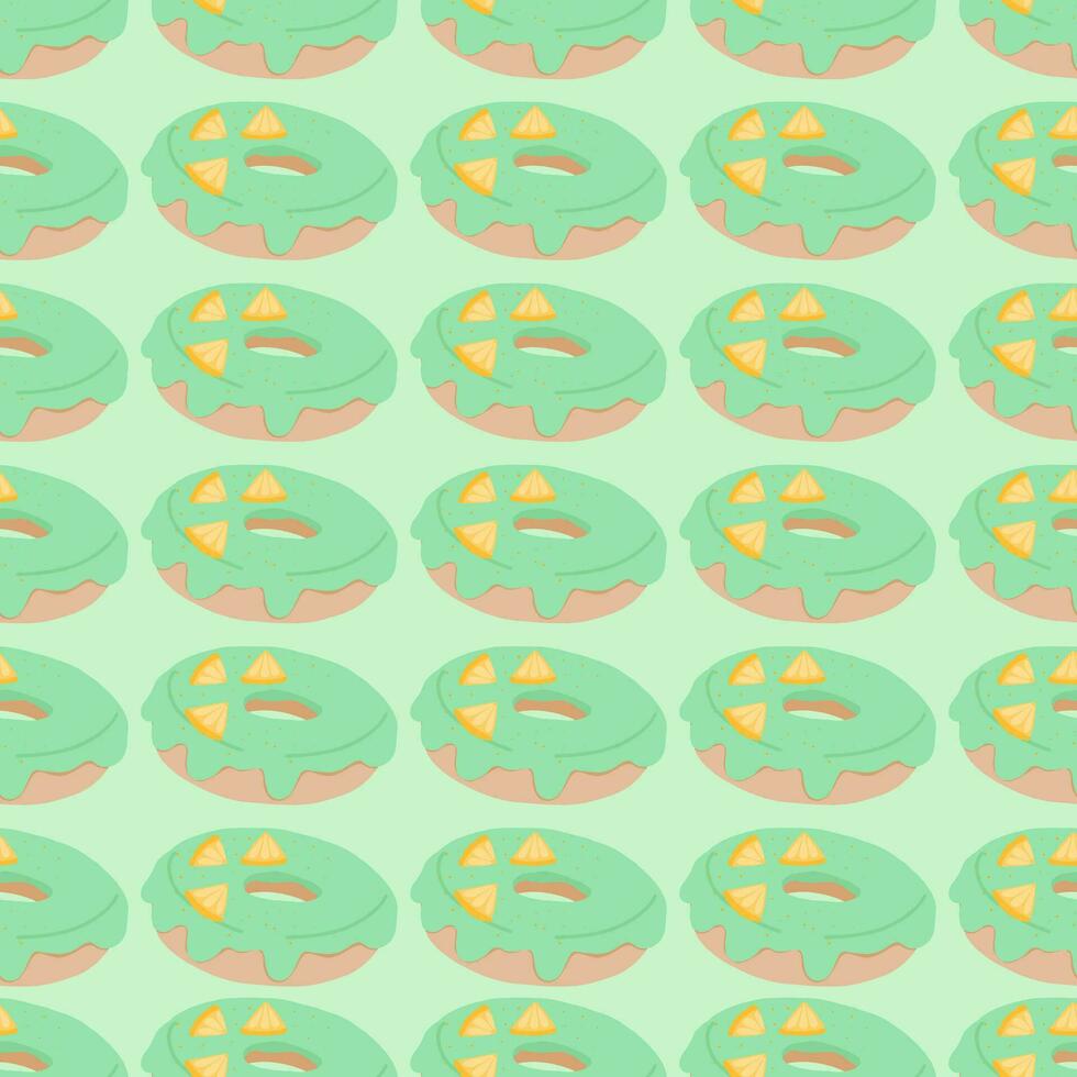 Seamless pattern with glazed donuts vector