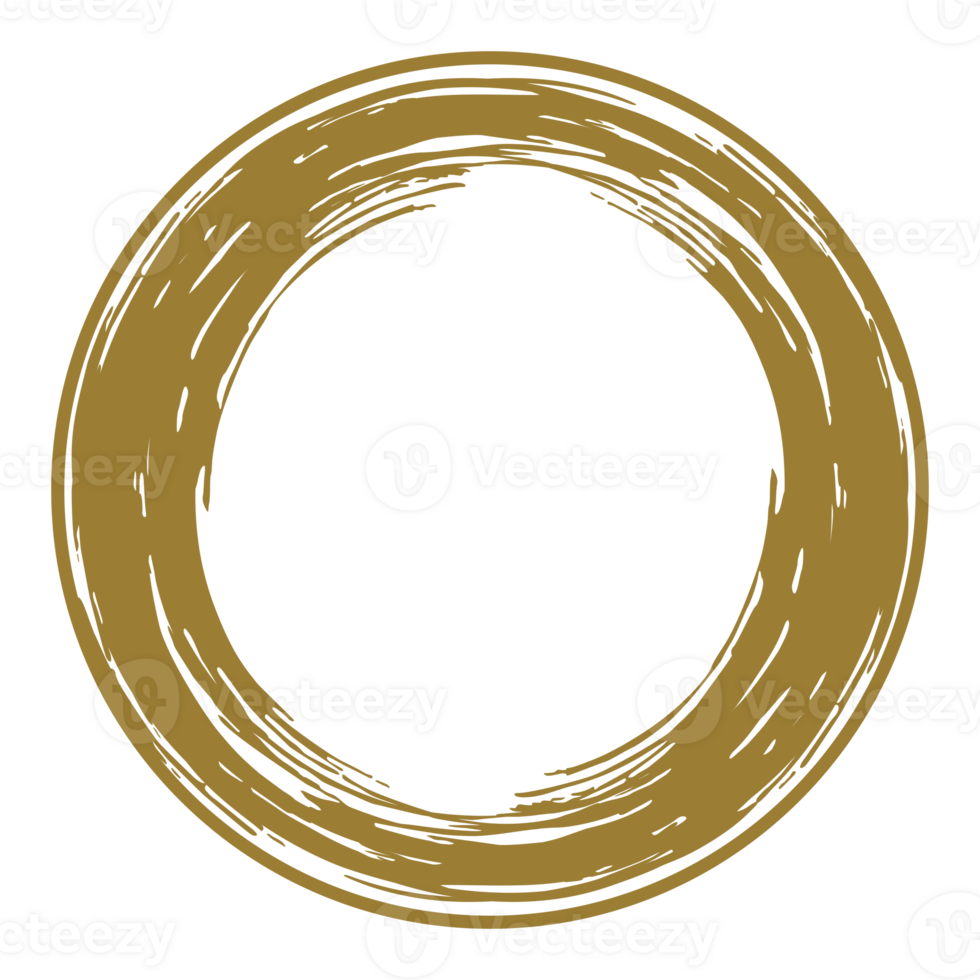 Zen Circle Icon Symbol on the Gold Color. Zen Illustration for Logo, Art Frame, Art Illustration, Website or Graphic Design Element. Format PNG