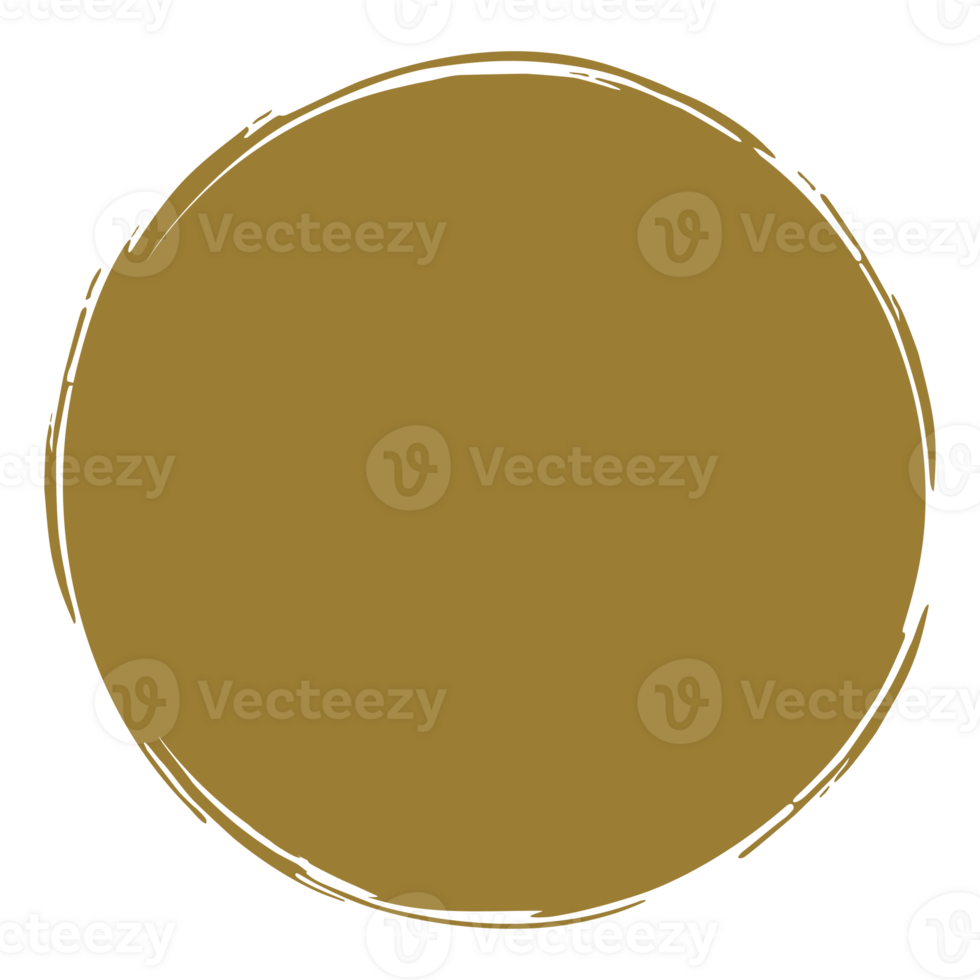 Zen Circle Icon Symbol on the Gold Color. Zen Illustration for Logo, Art Frame, Art Illustration, Website or Graphic Design Element. Format PNG