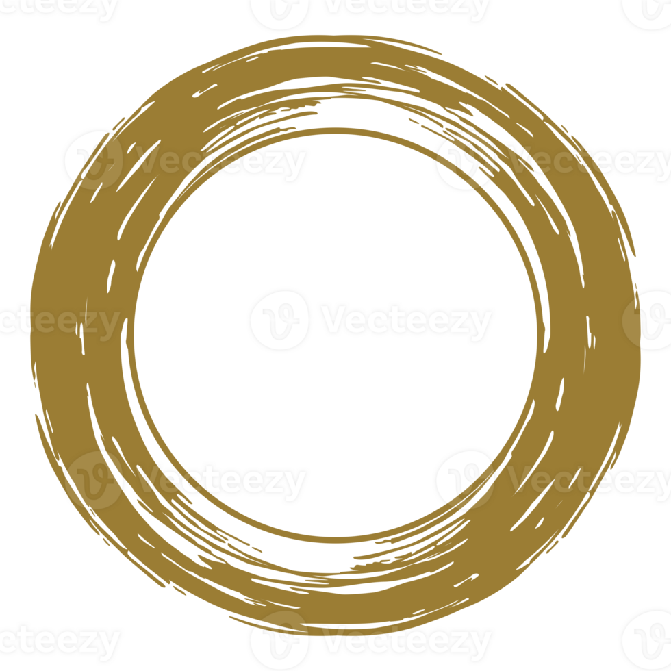 Zen Circle Icon Symbol on the Gold Color. Zen Illustration for Logo, Art Frame, Art Illustration, Website or Graphic Design Element. Format PNG
