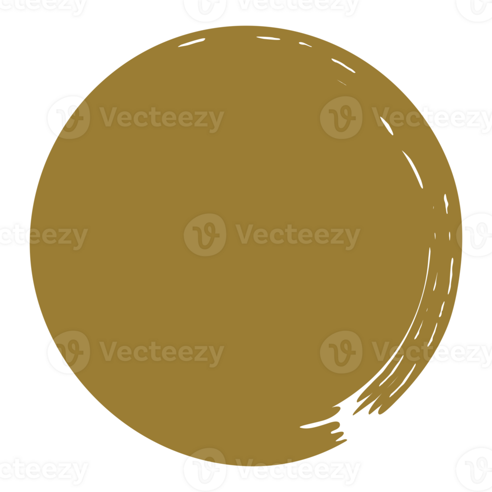 Zen Circle Icon Symbol on the Gold Color. Zen Illustration for Logo, Art Frame, Art Illustration, Website or Graphic Design Element. Format PNG