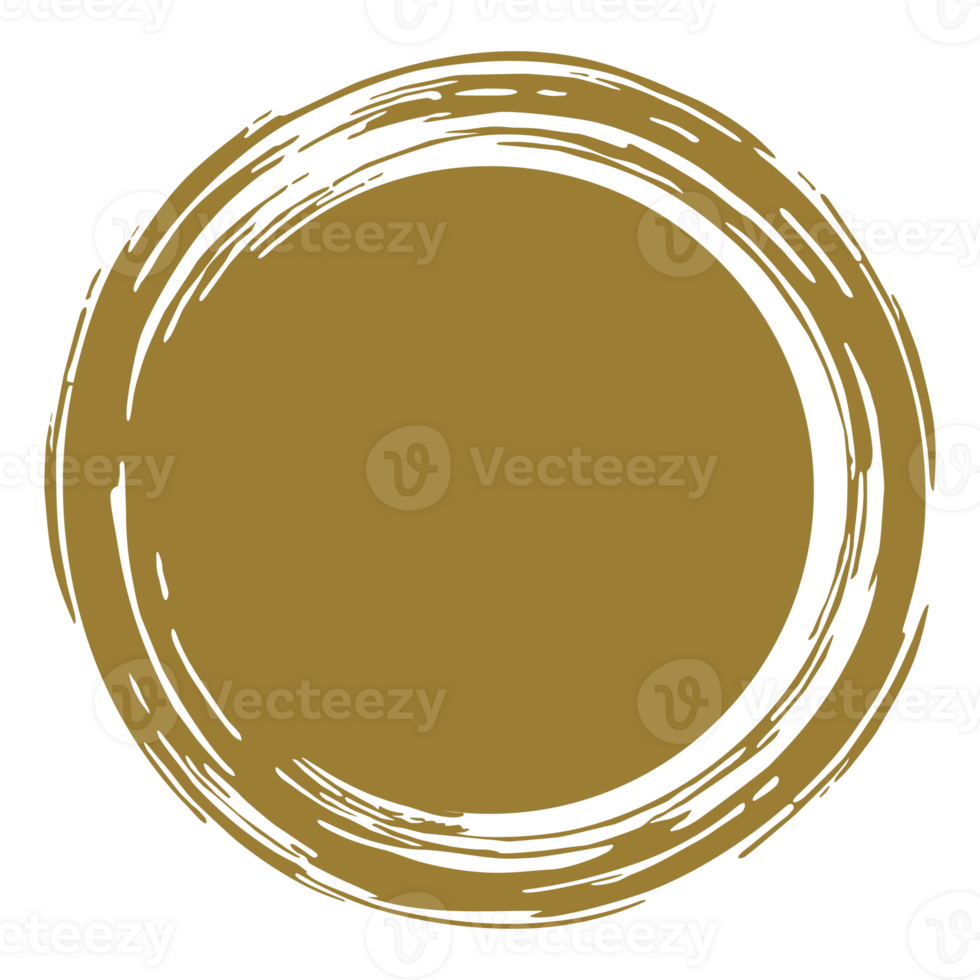 Zen Circle Icon Symbol on the Gold Color. Zen Illustration for Logo, Art Frame, Art Illustration, Website or Graphic Design Element. Format PNG