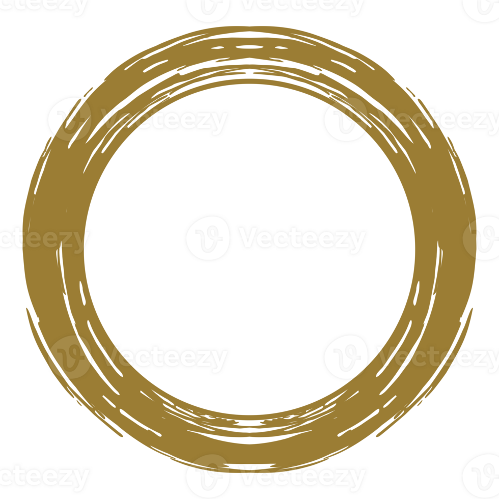 Zen Circle Icon Symbol on the Gold Color. Zen Illustration for Logo, Art Frame, Art Illustration, Website or Graphic Design Element. Format PNG