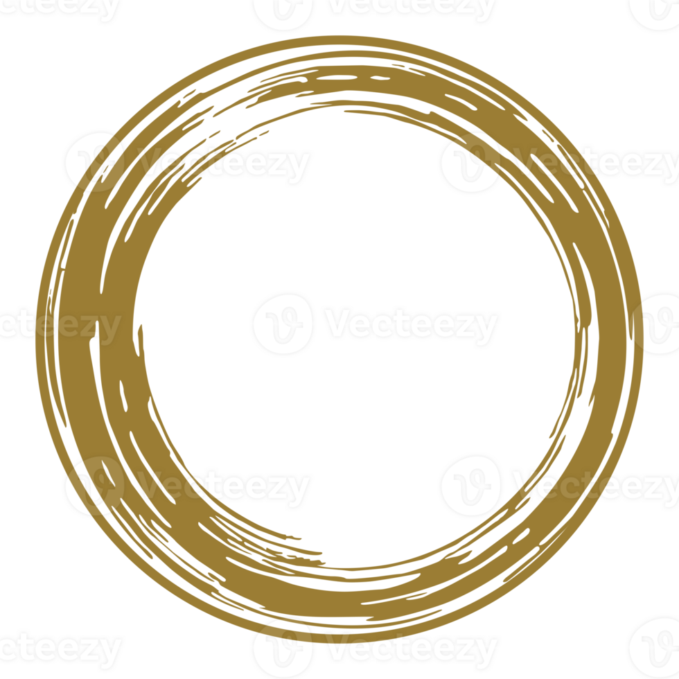 Zen Circle Icon Symbol on the Gold Color. Zen Illustration for Logo, Art Frame, Art Illustration, Website or Graphic Design Element. Format PNG
