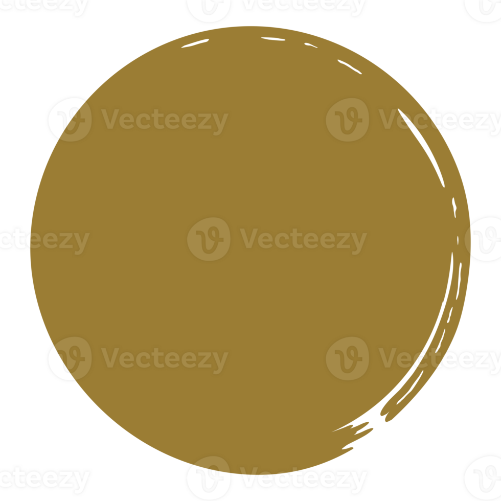 Zen Circle Icon Symbol on the Gold Color. Zen Illustration for Logo, Art Frame, Art Illustration, Website or Graphic Design Element. Format PNG