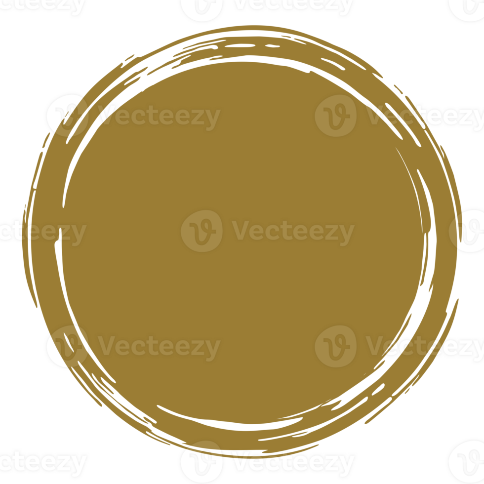 Zen Circle Icon Symbol on the Gold Color. Zen Illustration for Logo, Art Frame, Art Illustration, Website or Graphic Design Element. Format PNG