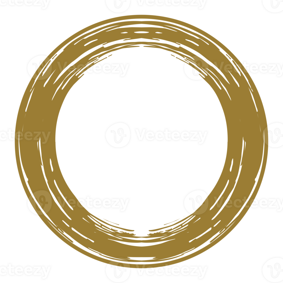 Zen Circle Icon Symbol on the Gold Color. Zen Illustration for Logo, Art Frame, Art Illustration, Website or Graphic Design Element. Format PNG