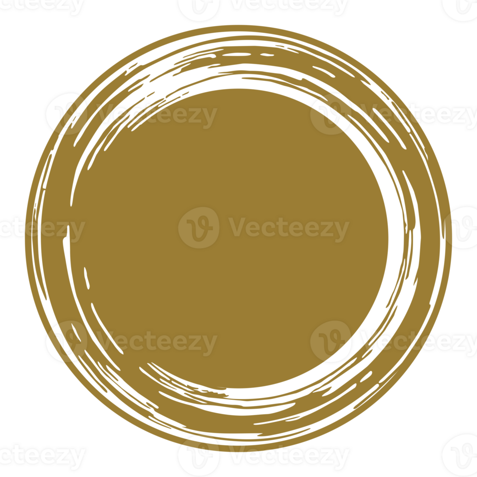 Zen Circle Icon Symbol on the Gold Color. Zen Illustration for Logo, Art Frame, Art Illustration, Website or Graphic Design Element. Format PNG