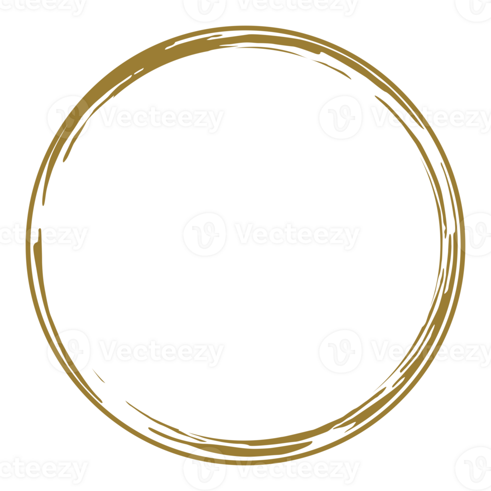 Zen Circle Icon Symbol on the Gold Color. Zen Illustration for Logo, Art Frame, Art Illustration, Website or Graphic Design Element. Format PNG