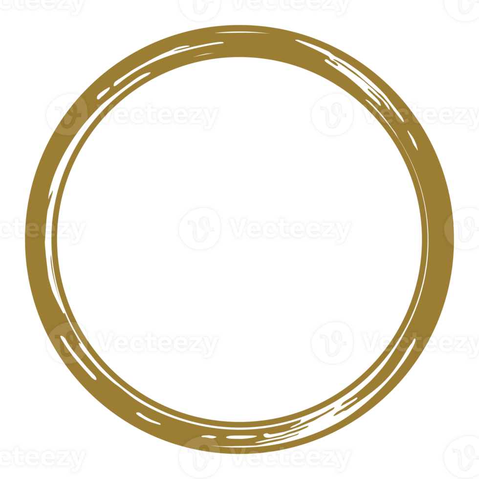 Zen Circle Icon Symbol on the Gold Color. Zen Illustration for Logo, Art Frame, Art Illustration, Website or Graphic Design Element. Format PNG