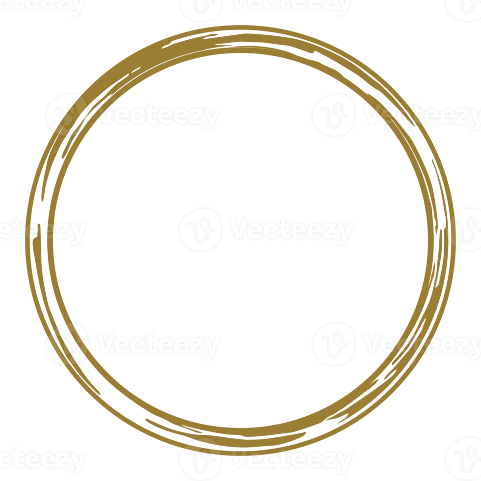Zen Circle Icon Symbol on the Gold Color. Zen Illustration for Logo, Art Frame, Art Illustration, Website or Graphic Design Element. Format PNG