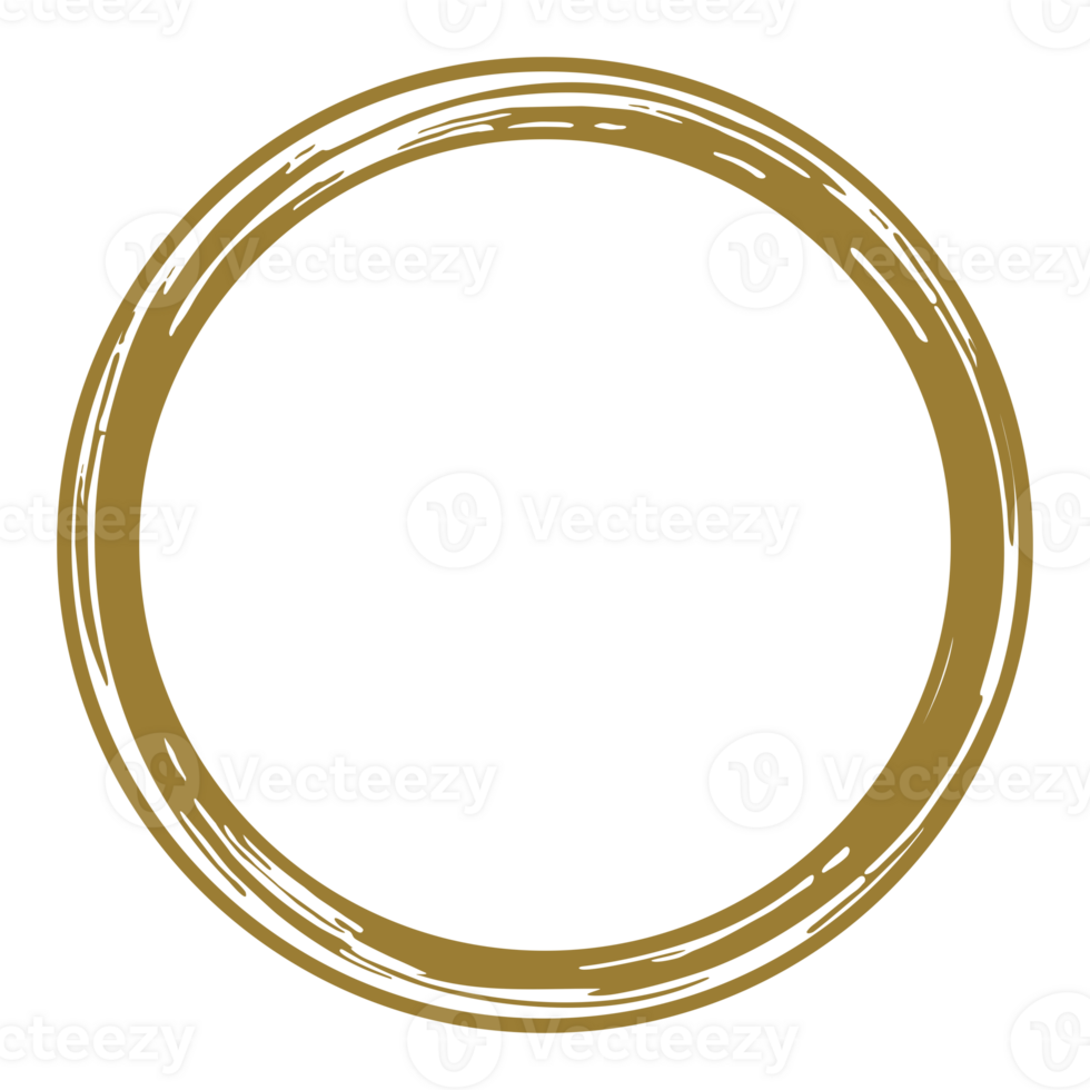 Zen Circle Icon Symbol on the Gold Color. Zen Illustration for Logo, Art Frame, Art Illustration, Website or Graphic Design Element. Format PNG