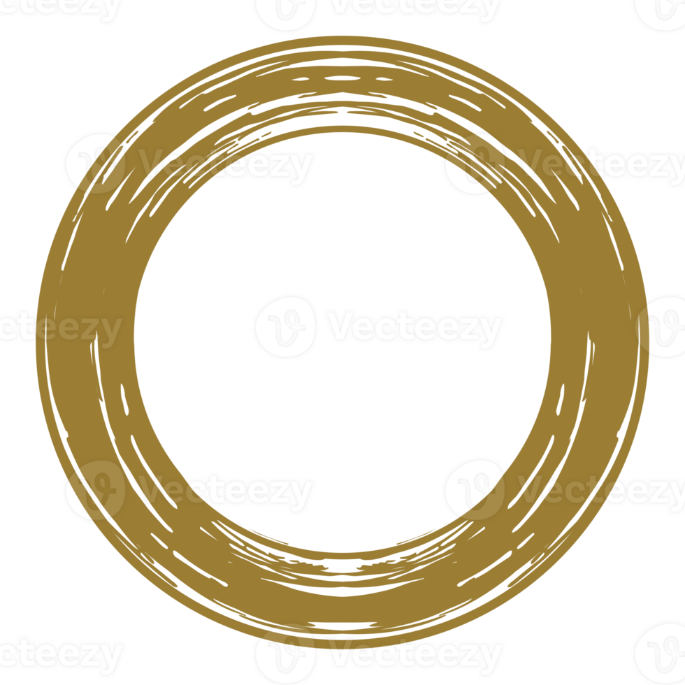 Zen Circle Icon Symbol on the Gold Color. Zen Illustration for Logo, Art Frame, Art Illustration, Website or Graphic Design Element. Format PNG