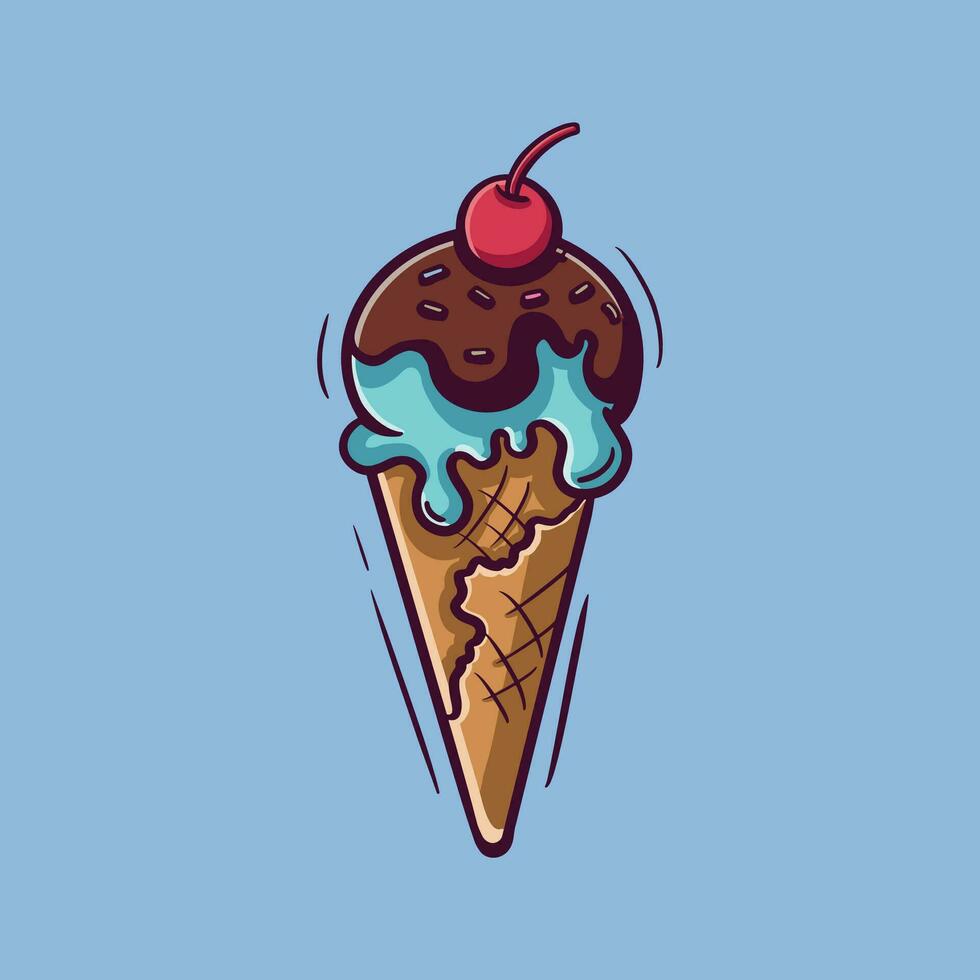 dibujos animados de helado vector