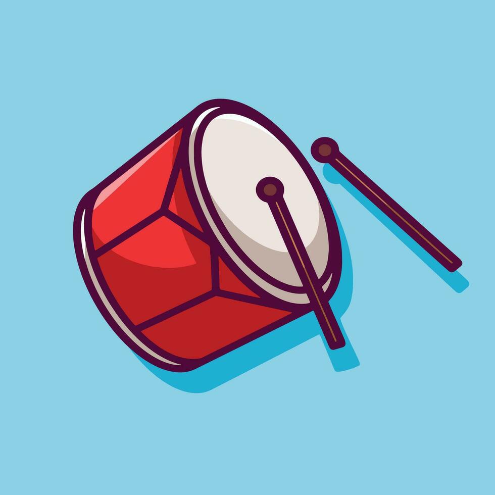 rojo tambor dibujos animados vector