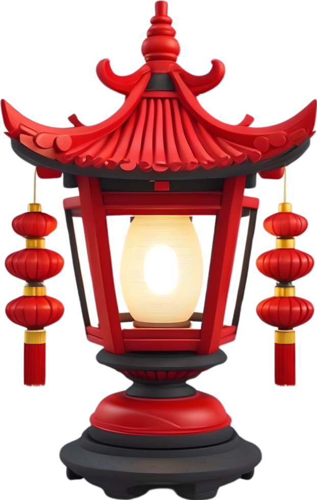 AI generated chinese new year lanterns, png, transparent background png