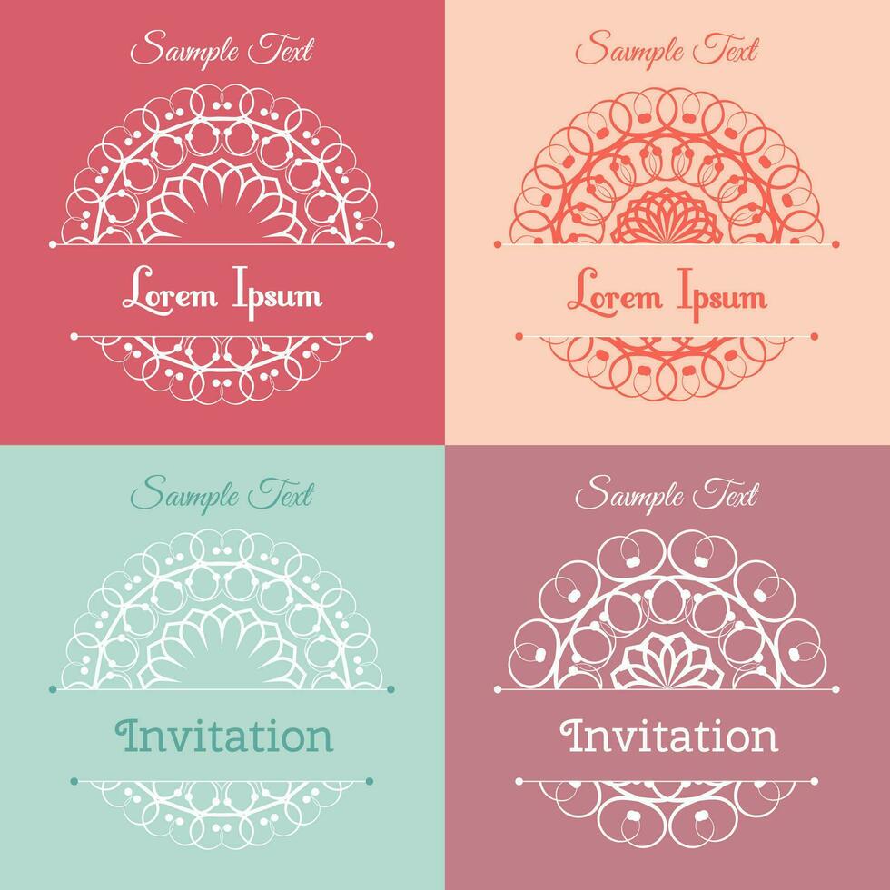 Wedding invitations vintage cards vector
