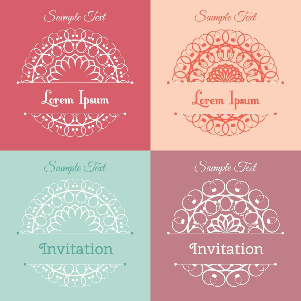 Wedding invitations vintage cards vector