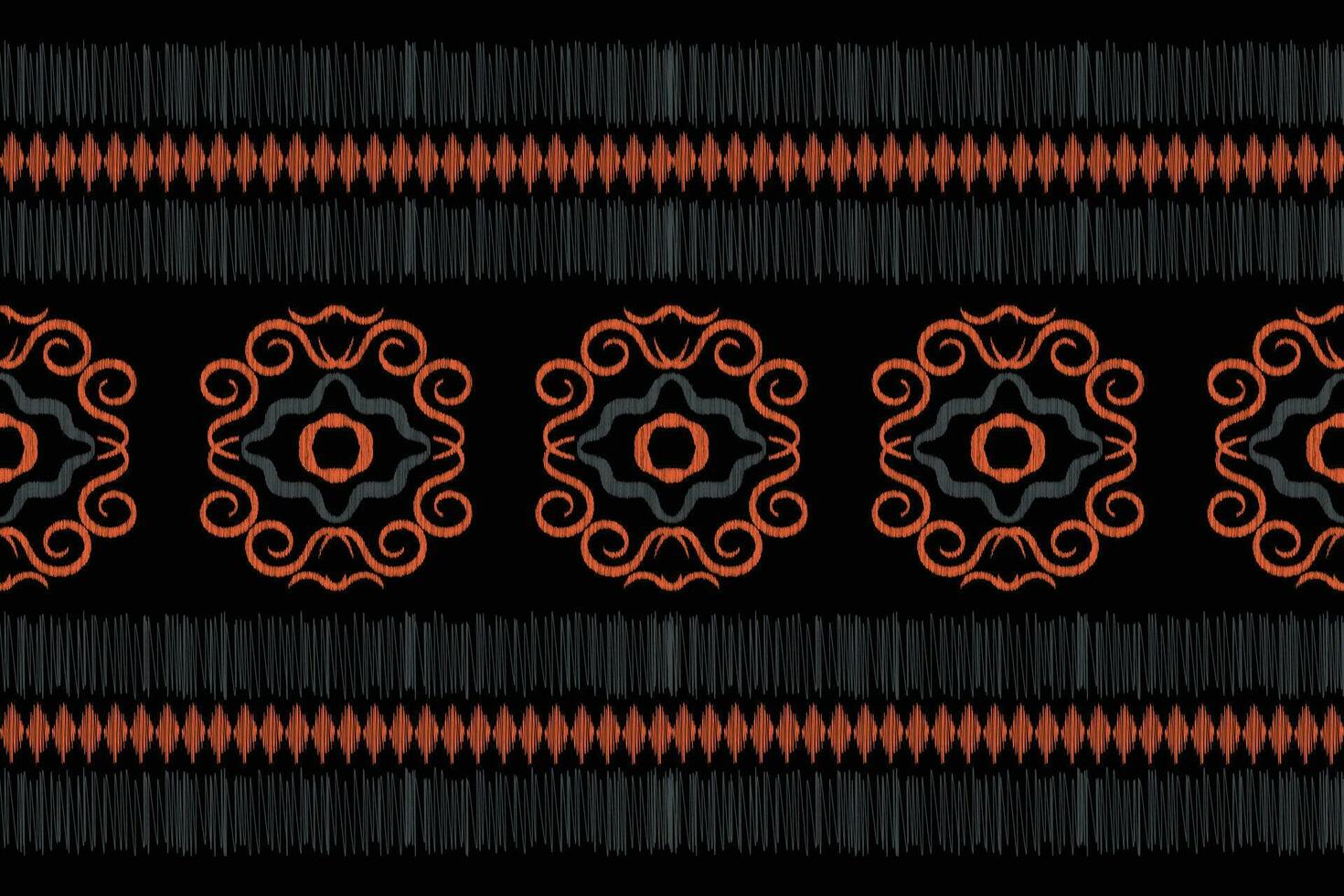 Ethnic Ikat fabric pattern geometric style.African Ikat embroidery Ethnic oriental pattern black background. Abstract,vector,illustration.Texture,clothing,frame,decoration,motif. vector
