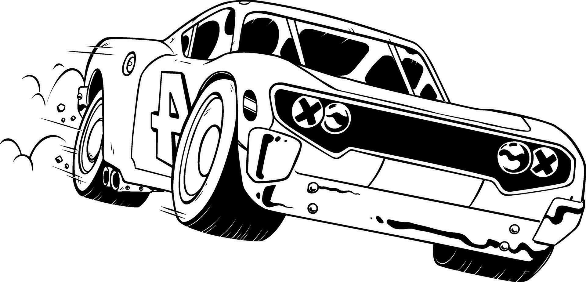 Race Car Line Art vector