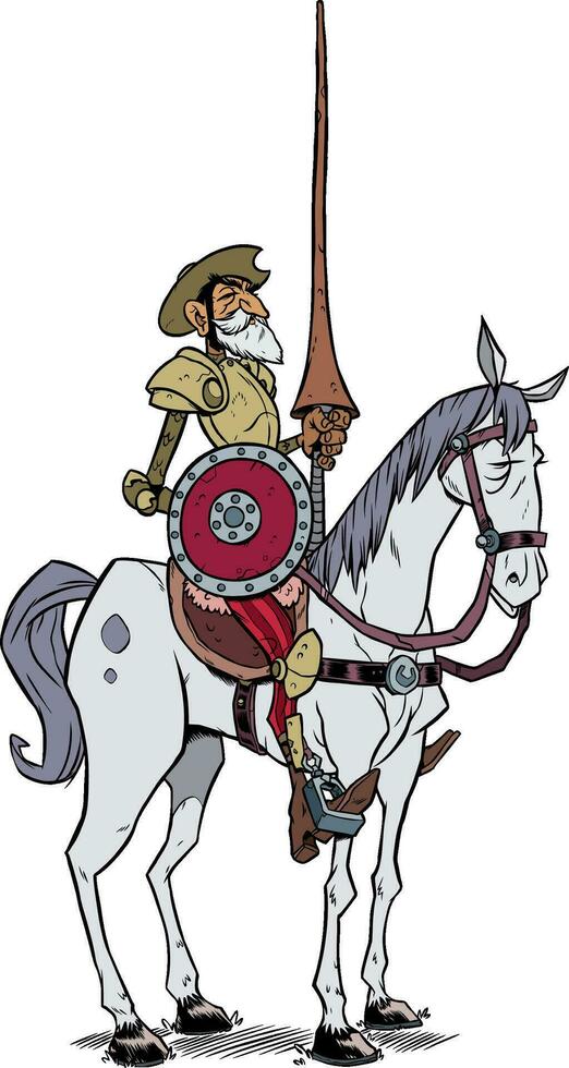 Don Quixote on White vector