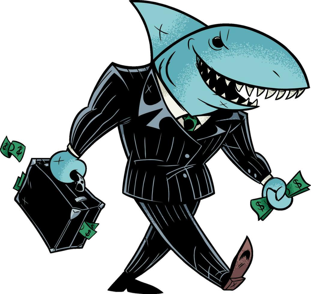 Business Shark Dark Suit vector