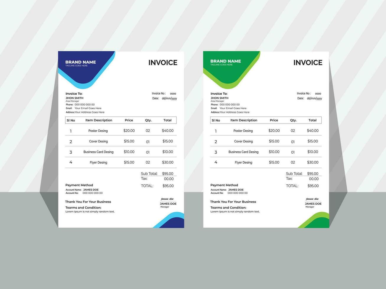 Free Vector Invoice Design For Your Company