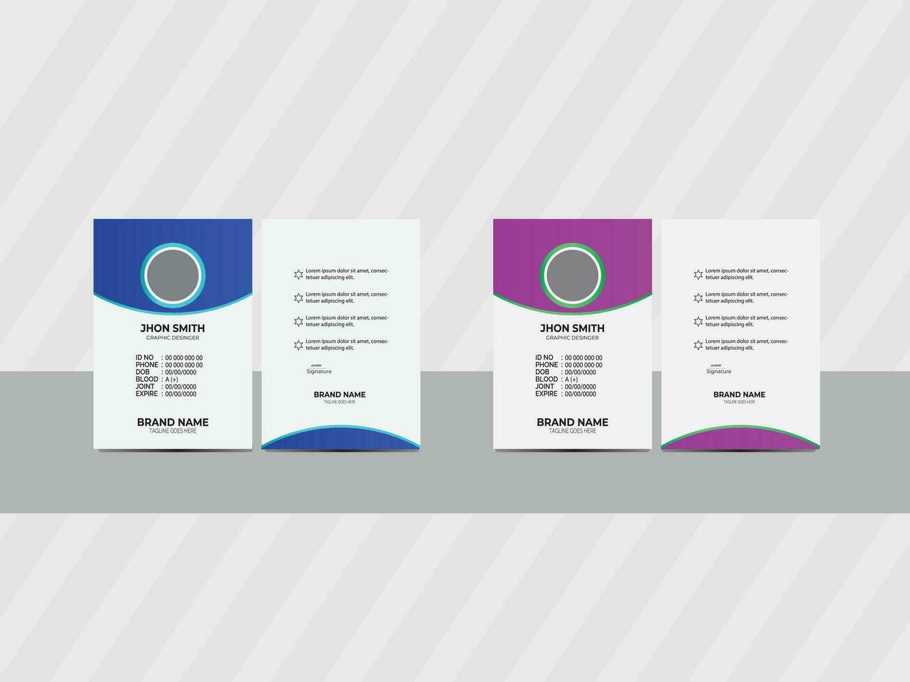 Simple ID Card Design Template. vector