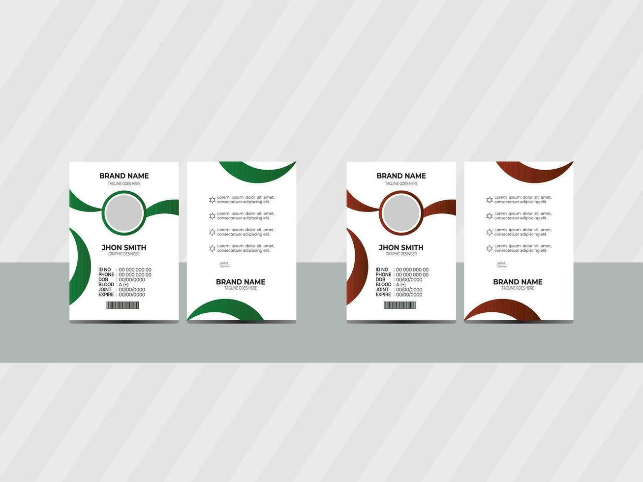 Simple ID Card Design Template. vector