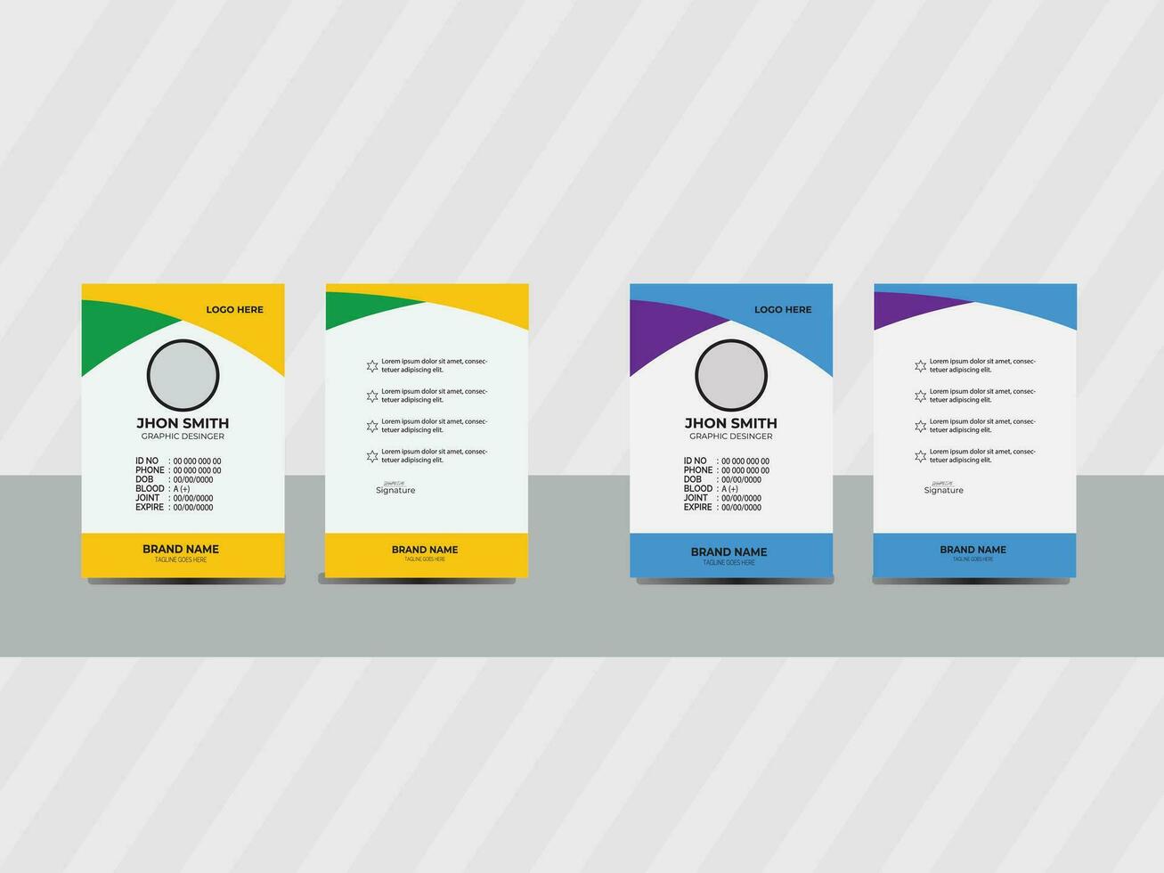 Simple ID Card Design Template. vector